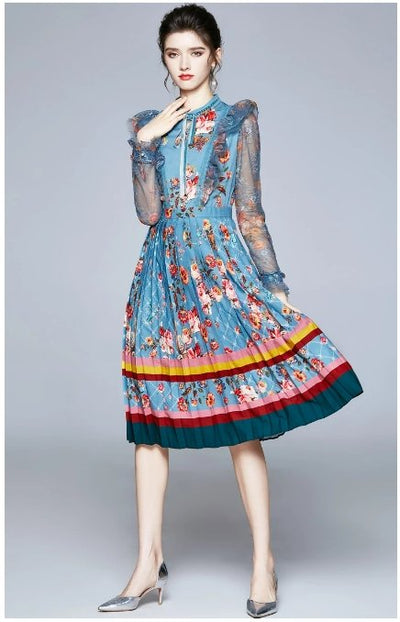 Mint Vintage Floral Maxi Dress