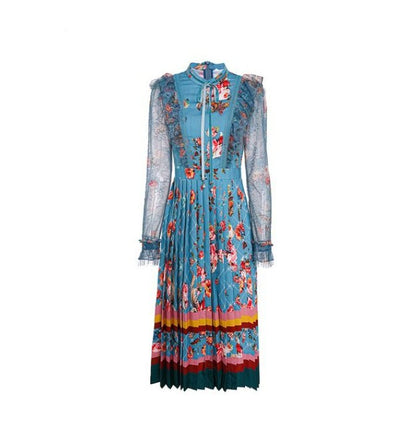 Mint Vintage Floral Maxi Dress