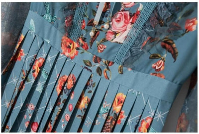 Mint Vintage Floral Maxi Dress