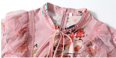 Pink Vintage Floral Maxi Dress