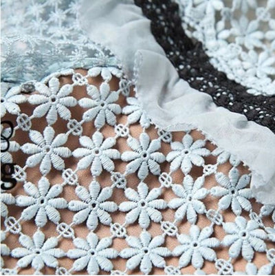 Blue Vintage Ruffle Long Dress