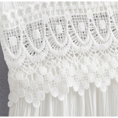 White Vintage Lace Maxi Dress