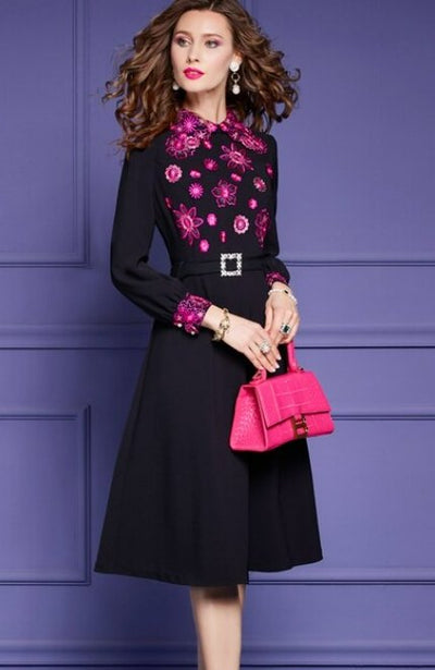 Long Vintage Floral Dress