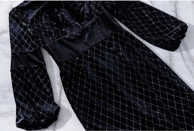 Vintage Black Gold Dress