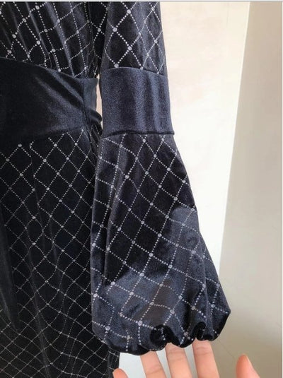 Vintage Black Gold Dress