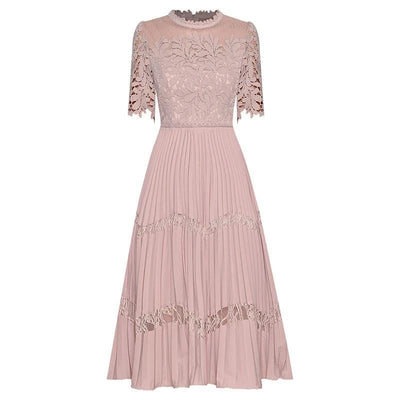 Broderie Anglaise 40s Pink Dress