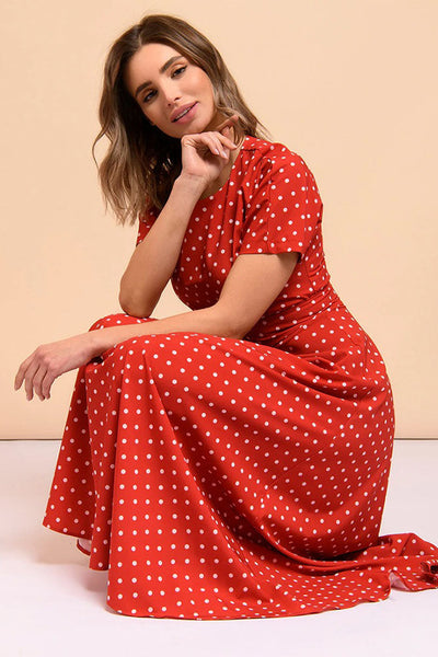 Red Polka Dot Vintage Dress
