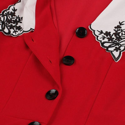 Wide Neck 50s Red Dress