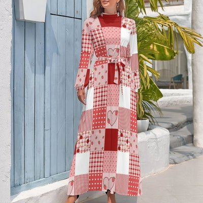 Red And White 70s Dress