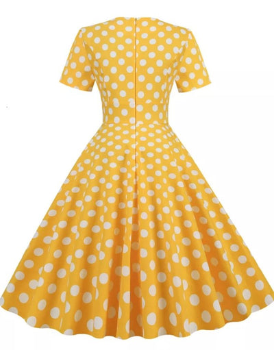 50's Vintage News Style Dress Yellow