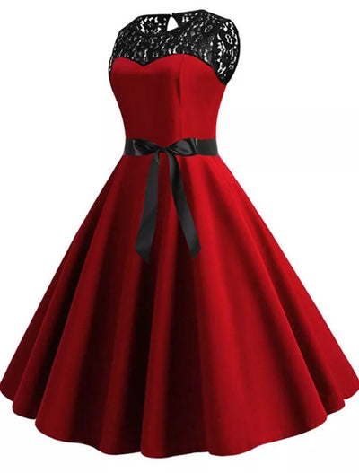 Women's 60s Style Dress Burgundy