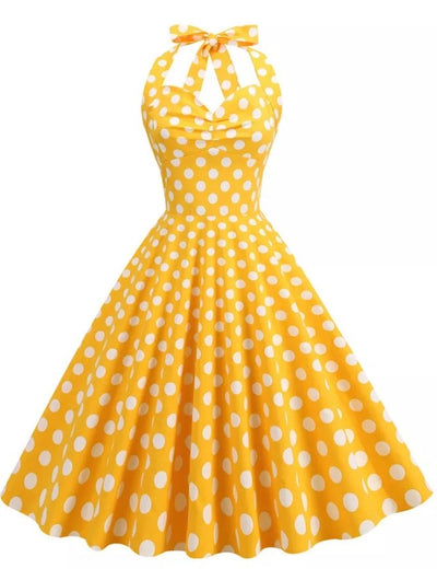 Bare Shoulder 50s Swing Dress