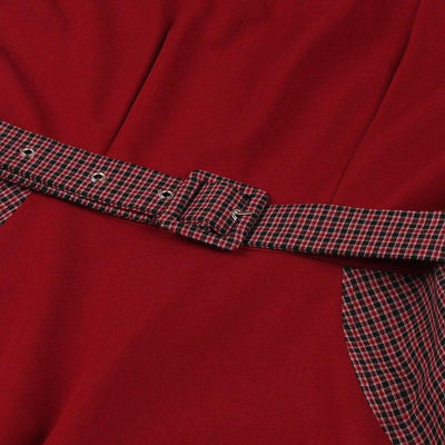 50s Trapeze Dress Burgundy