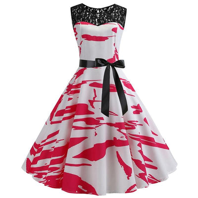 Red And White Vintage Trapeze Dress