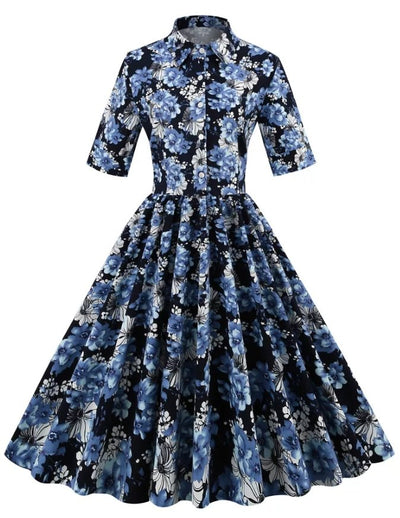 Vintage 1950 Dress Blue