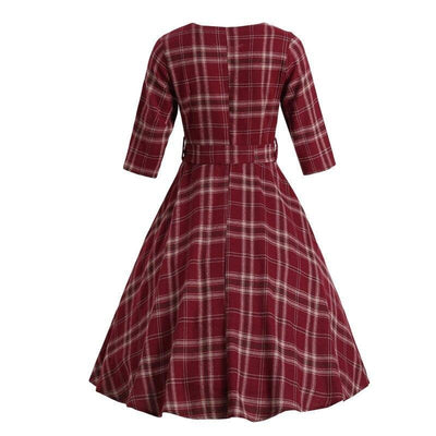 Vintage 3/4 Dress Burgundy 1960