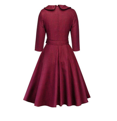 Vintage 50s Burgundy Dress