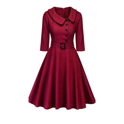 Vintage 50s Burgundy Dress