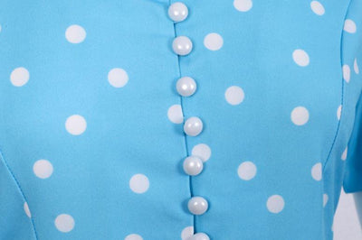 Vintage 50s Sky Polka Dot Dress