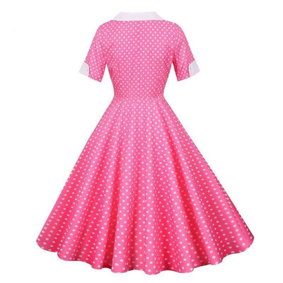 Vintage 50s Pink Polka Dot Dress
