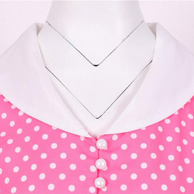 Vintage 50s Pink Polka Dot Dress