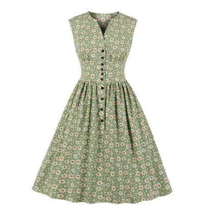 Floral Plus Size 1950s Vintage Dress