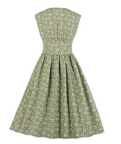 Floral Plus Size 1950s Vintage Dress