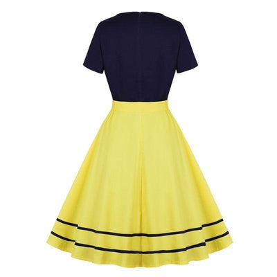 Navy And Yellow 50s Vintage Dress
