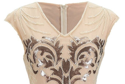 Vintage 1920s Retro Dress Beige