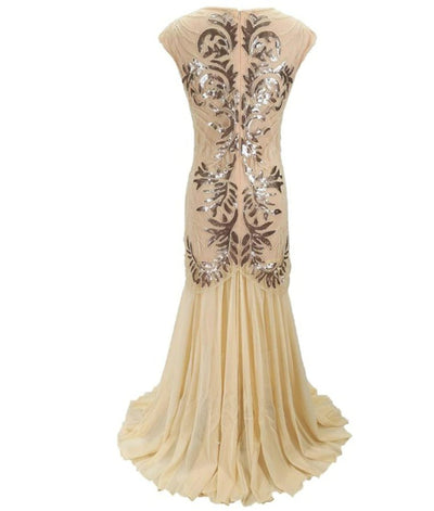 Vintage 1920s Retro Dress Beige