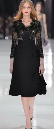 Vintage 1940s Designer Dress Black