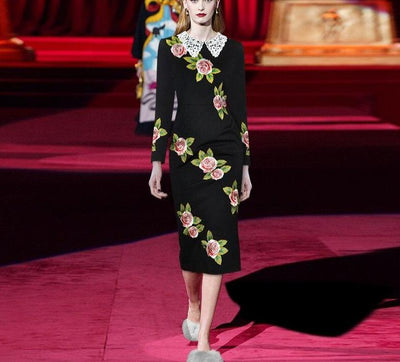 Big Roses 1940s Vintage Dress