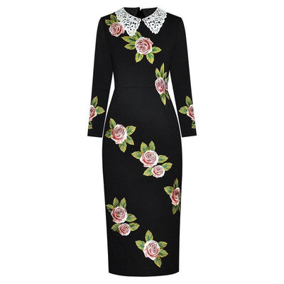 Big Roses 1940s Vintage Dress