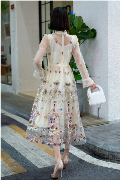 Vintage 1940s Long Champagne Dress