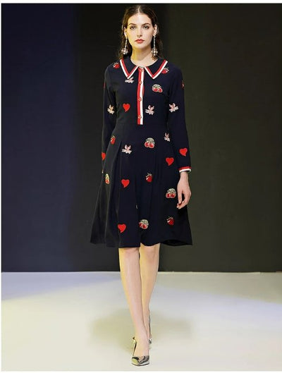 Vintage 1940s Navy Evening Dress