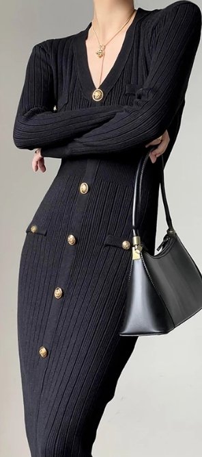 Vintage 1940s Black Bodycon Dress