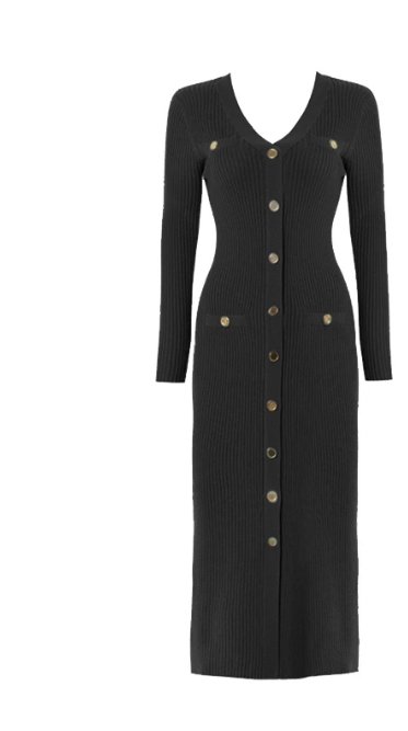 Vintage 1940s Black Bodycon Dress