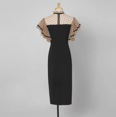 Vintage 1940s Black High Waisted Dress