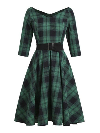 Vintage 50s Tartan Dress