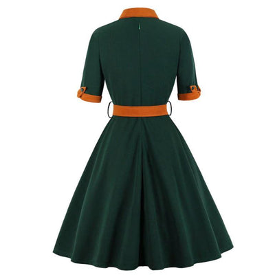 Autumn Vintage Dress Green