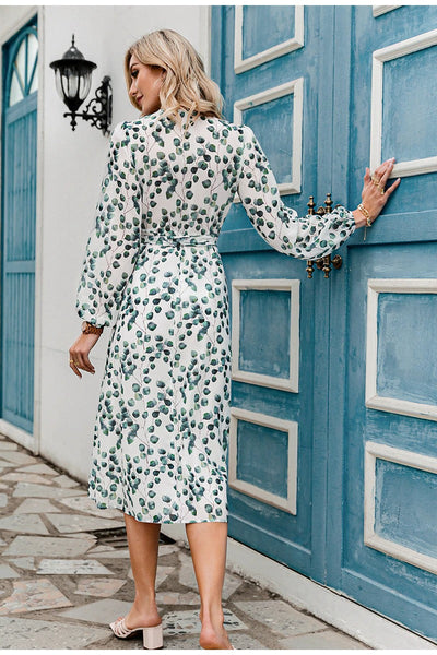 White And Green Vintage Dress