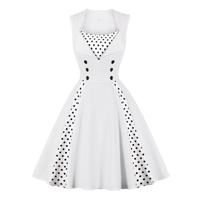 Vintage White Rockabilly Dress