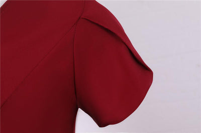 Burgundy Buttons Vintage Dress