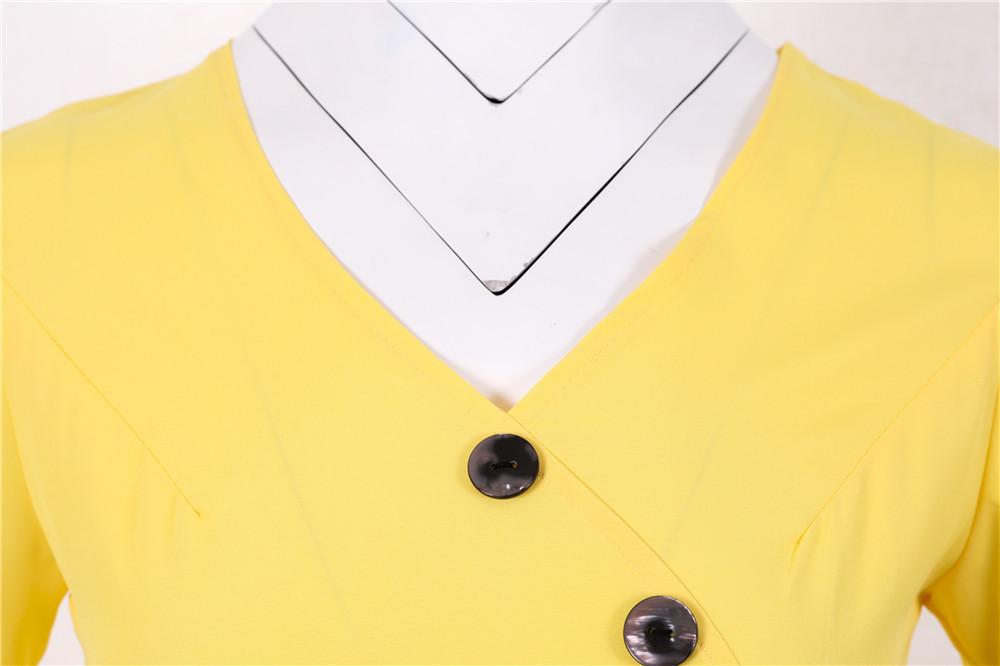 Buttons Vintage Dress Yellow