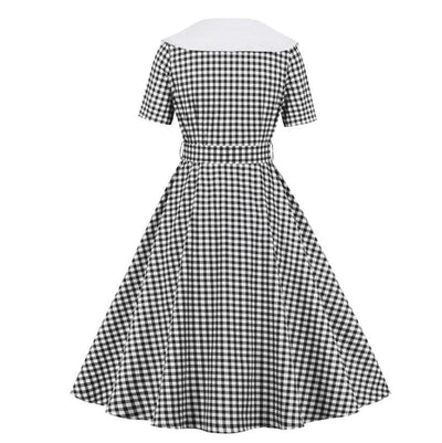 Black Checked Vintage Dress