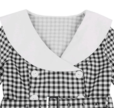 Black Checked Vintage Dress