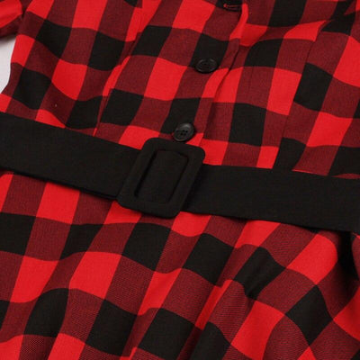 Vintage Checked Shirt Dress