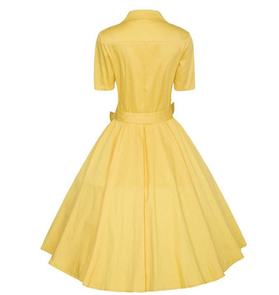 Notch Collar Vintage Dress