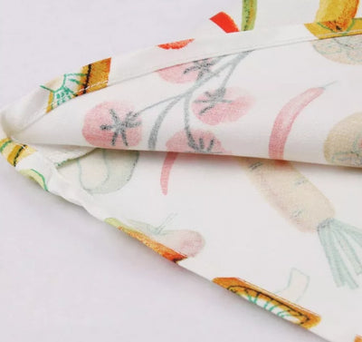 Cream Floral Round Neck Vintage Dress