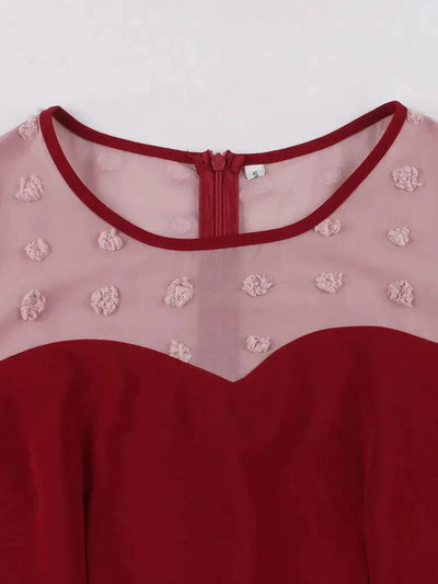 Burgundy Pencil Chic Vintage Dress